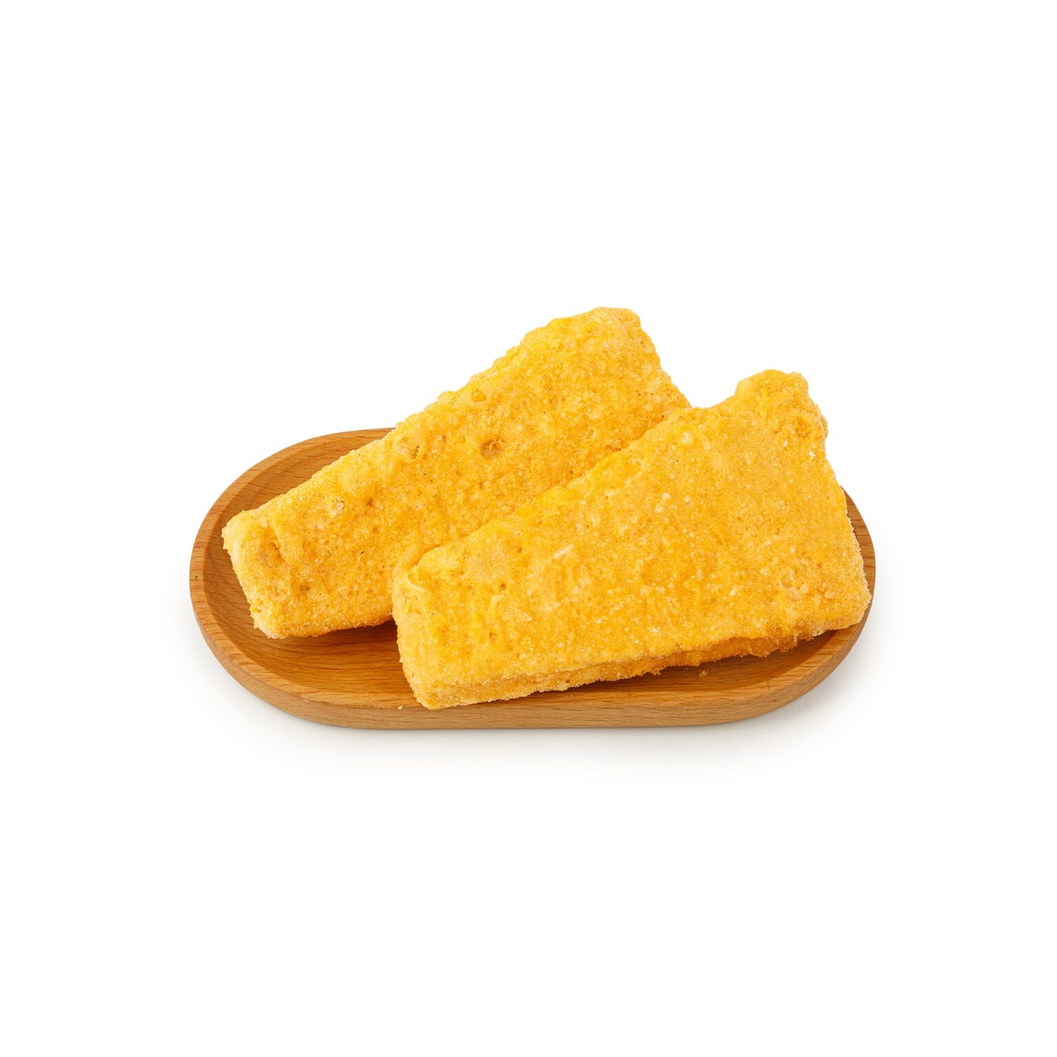 Треугольники лососевые (из горбуши) в кляре полуфабрикат замороженный Экспродов 5 кг, общий вид, купить оптом и в розницу с доставкой по москве и московской области, недорого, низкая цена